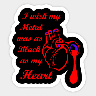 Black Metal Heart Sticker